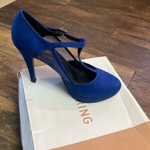 Call it Spring-Arangea Blue Sued Strappy Heal